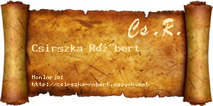 Csirszka Róbert névjegykártya