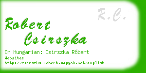 robert csirszka business card